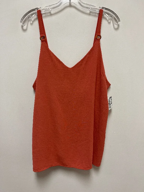 women's tops for those who want to add a personal touch to their wardrobe with unique and one-of-a-kind piecesOrange Top Sleeveless Ee Some, Size L