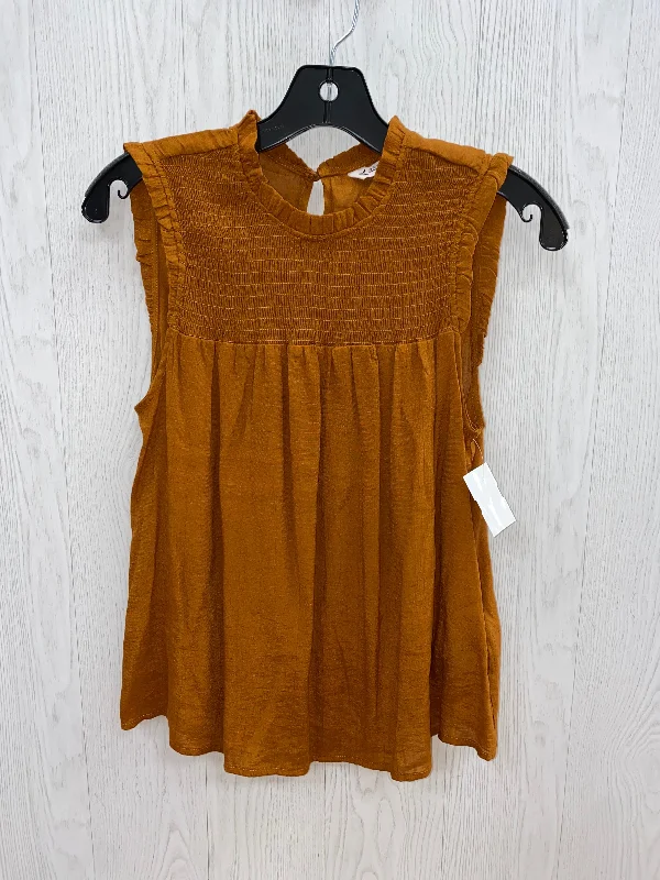 women's tops with sleeveless designsOrange Top Sleeveless Nanette By Nanette Lepore, Size M