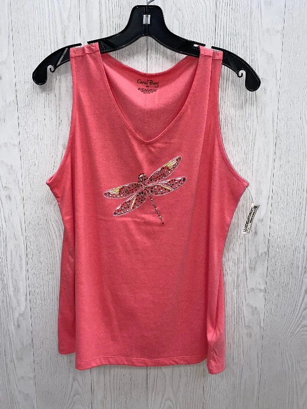 silk women's topsPink Top Sleeveless Coral Bay, Size M