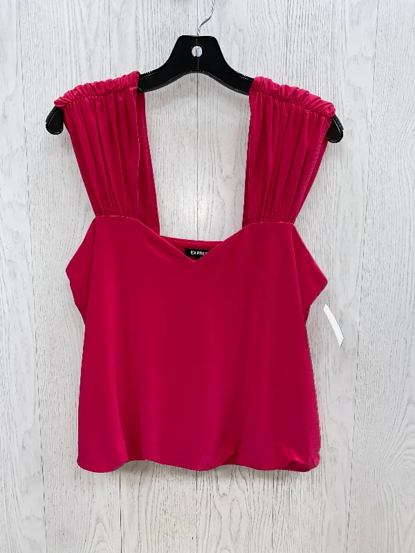 women's tops with cold-shoulder cutsPink Top Sleeveless Express, Size M