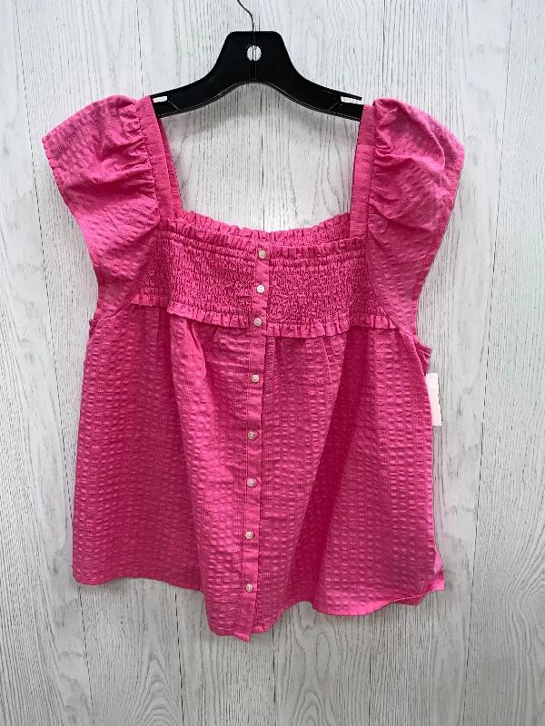 women's tops made from cottonPink Top Sleeveless Old Navy, Size M