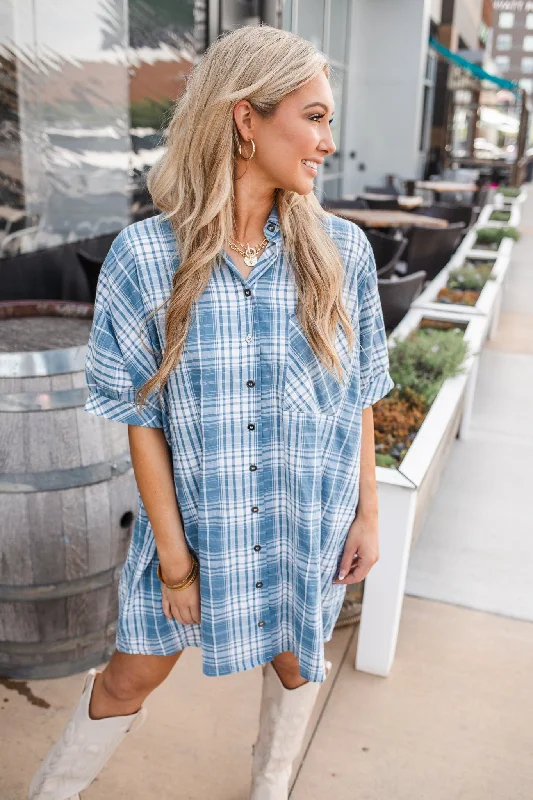 women's maximalist dressesPrim Plaid Button Down Dress-FINAL SALE