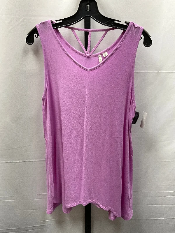 women's tops for cozy nights inPurple Top Sleeveless Cato, Size M