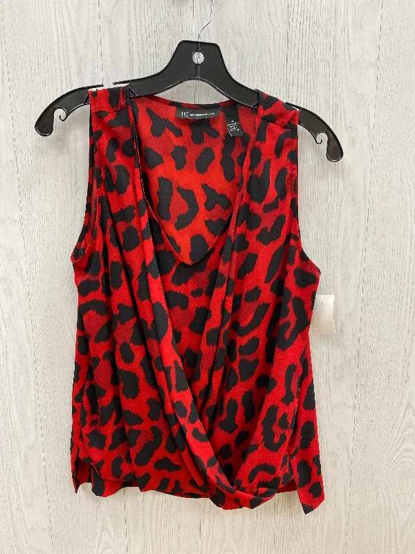 women's tops for boho-chic stylesRed Black Top Sleeveless International Concepts, Size S