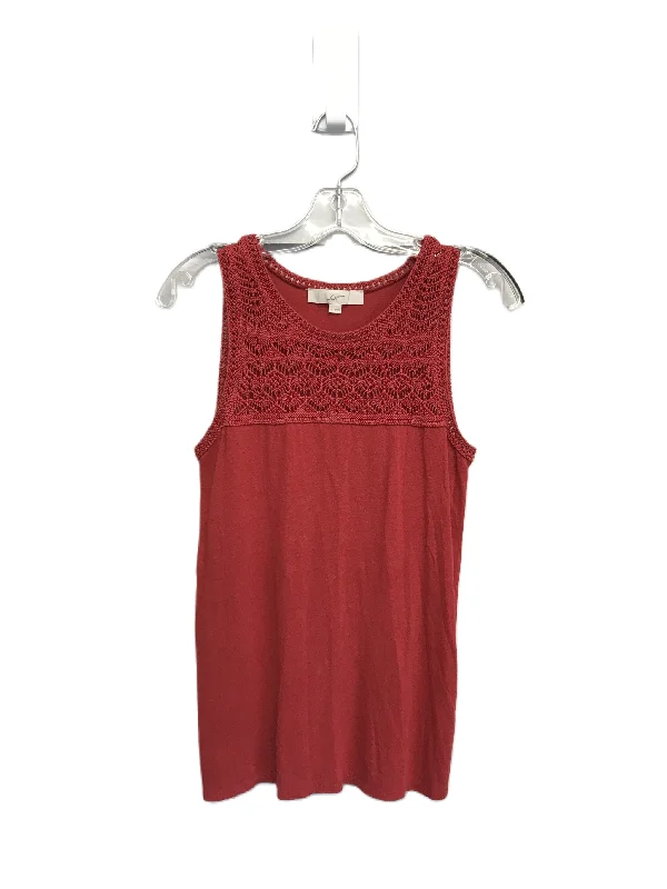 women's tops for statement-making outfitsRed Top Sleeveless By Loft, Size: Xs