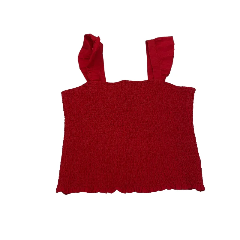 women's tops for relaxed weekendsRED TOP SLEEVELESS by OLD NAVY Size:L