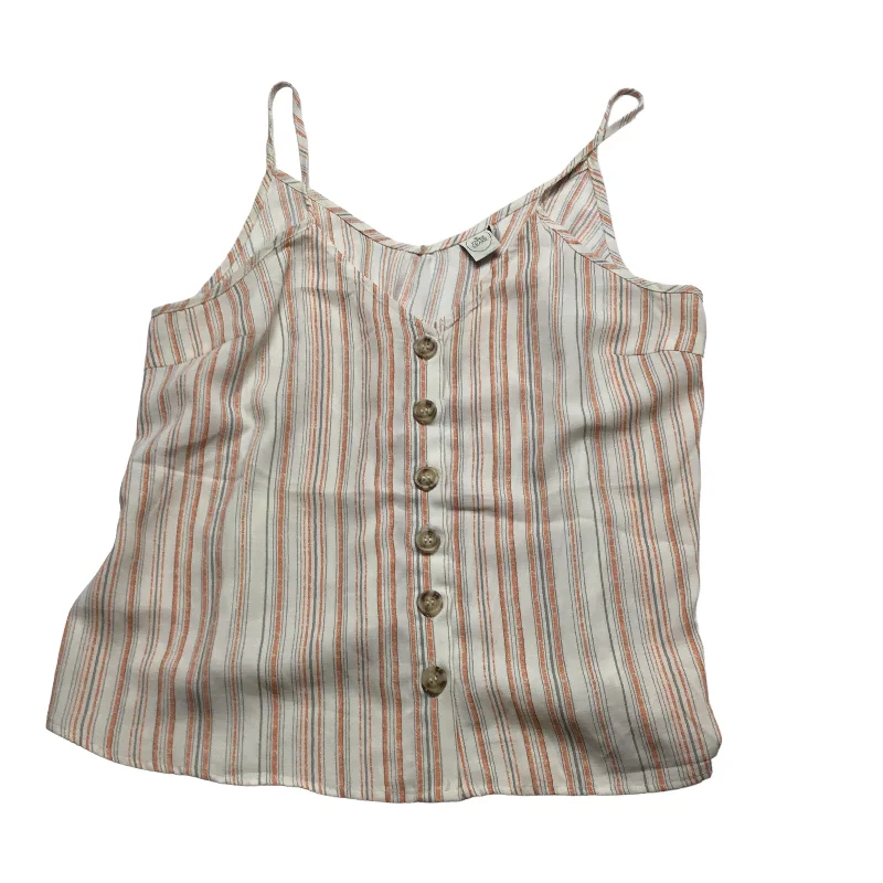 women's tops for those who want to show off their figure in a flattering wayStriped Pattern Top Sleeveless Paper Crane, Size M