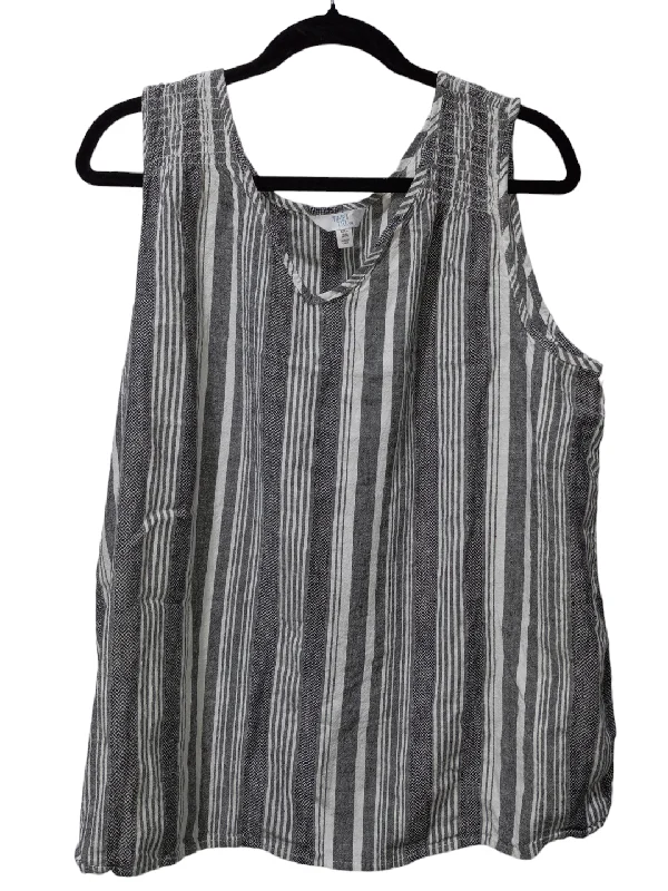 women's tops for those who believe in expressing their individuality through fashionStriped Pattern Top Sleeveless Time And Tru, Size Xxl