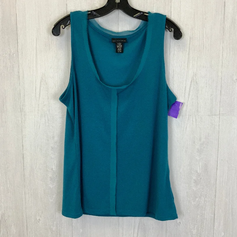 long-sleeved women's topsTeal Top Sleeveless Apostrophe, Size Xl