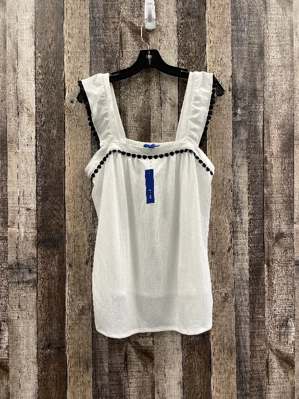 women's tops for those who want to add a bit of flair and personality to their looksWhite Top Sleeveless Apt 9, Size L