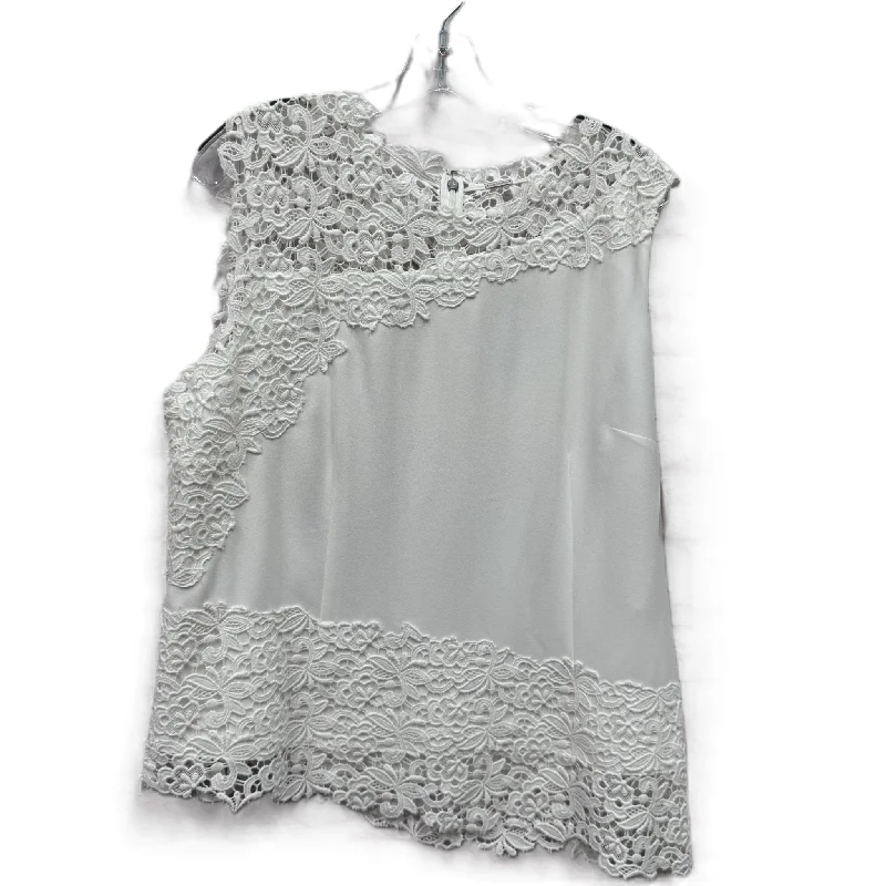 women's tops for wedding guest attireWhite Top Sleeveless By Elie Tahari, Size: Xl