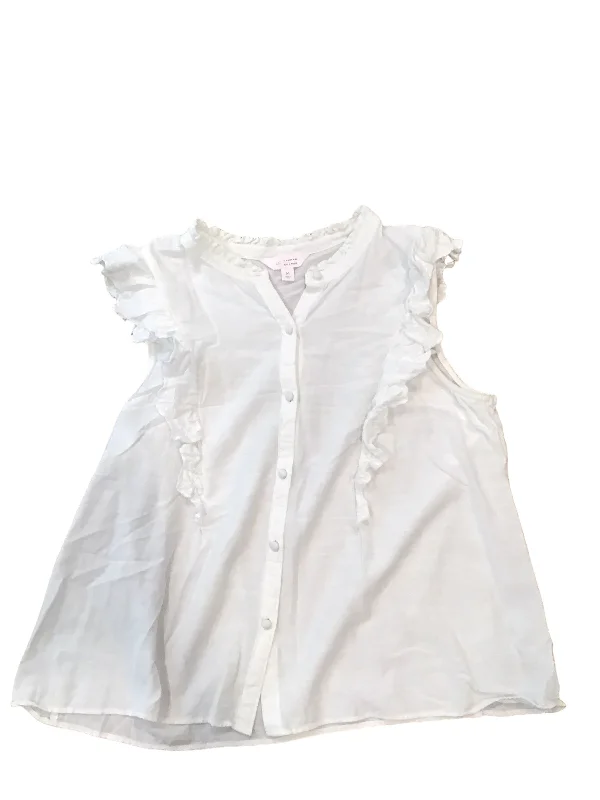 satin women's topsWhite Top Sleeveless Lc Lauren Conrad, Size M