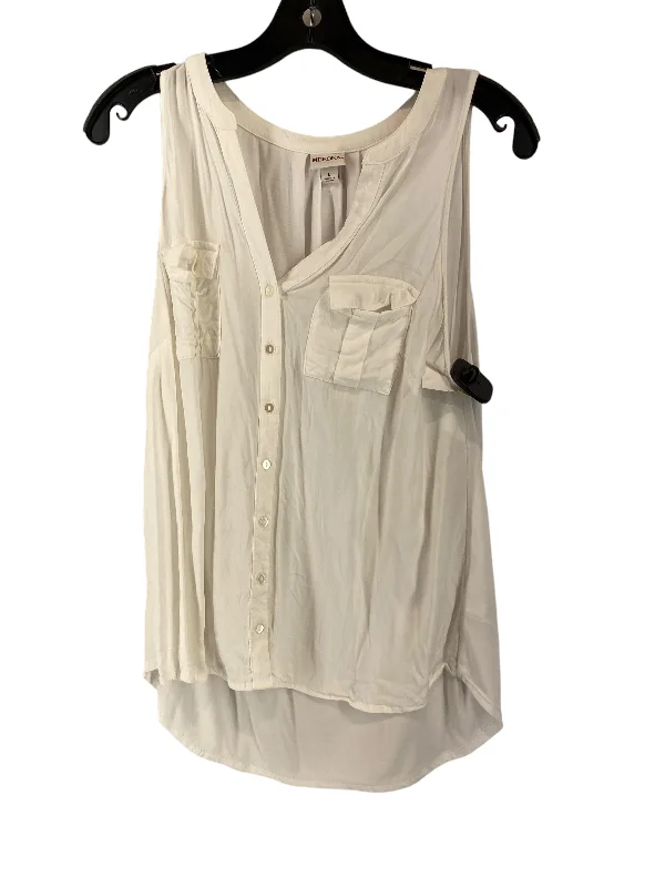 women's tops for those who value both quality and affordabilityWhite Top Sleeveless Merona, Size L