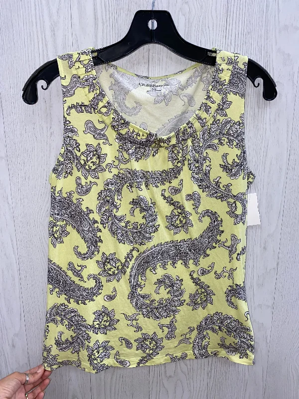 women's tops for those who want to add a touch of sophistication to their casual attireYellow Top Sleeveless Basic Croft And Barrow, Size Xs