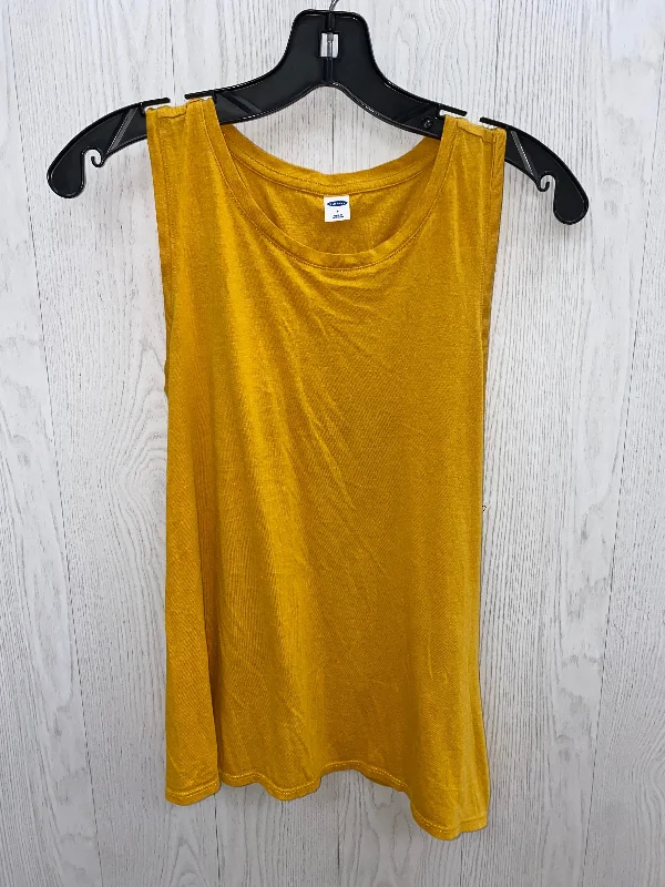 women's tops for minimalist aestheticsYellow Top Sleeveless Basic Old Navy, Size S