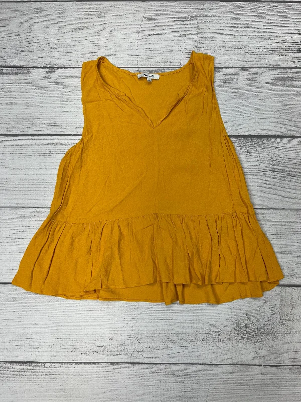 chic women's tops for everyday wearYellow Top Sleeveless Madewell, Size M