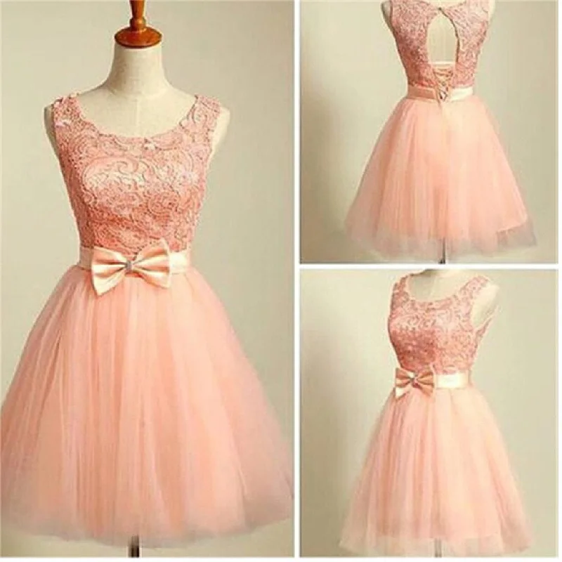 halter prom dressespeach pink lace lovely for teens modest formal homecoming prom gowns dress,BD0080