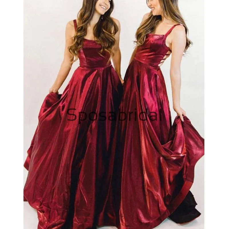 satin prom dressesA-line Burgndy Navy Velvet Real Made Elegant Long Prom Dresses PD2287