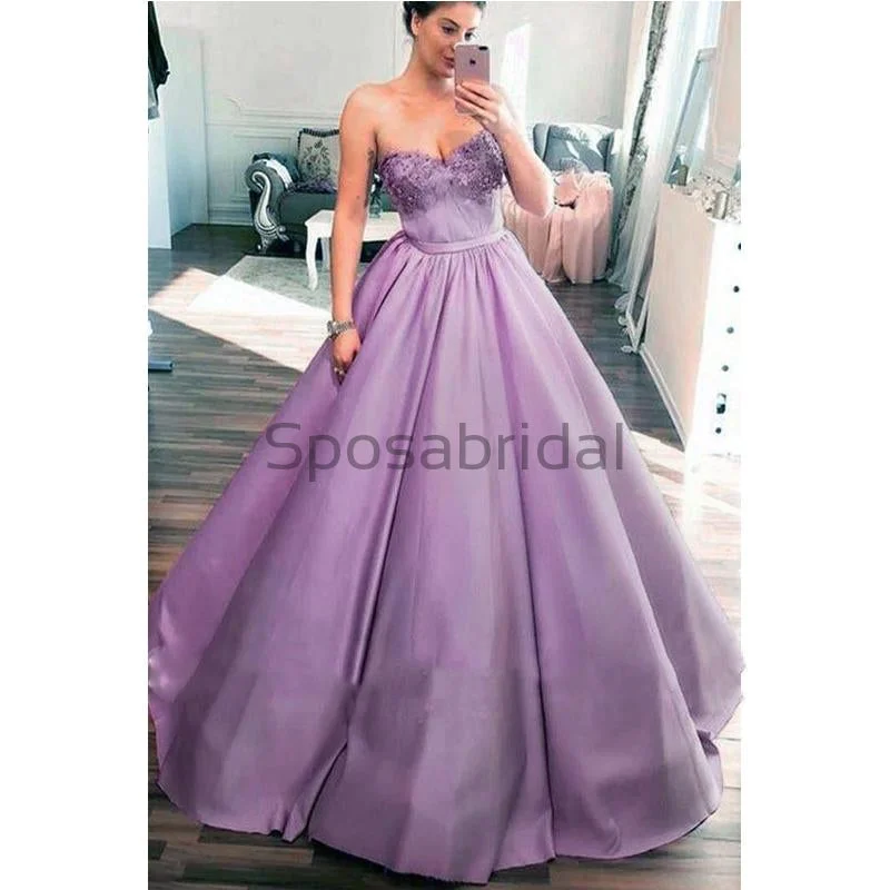 prom dresses for plus-size figuresA-line Purple Strapless Unique Deisgn Vintage Elegant Prom Dresses, Ball Gown PD1727