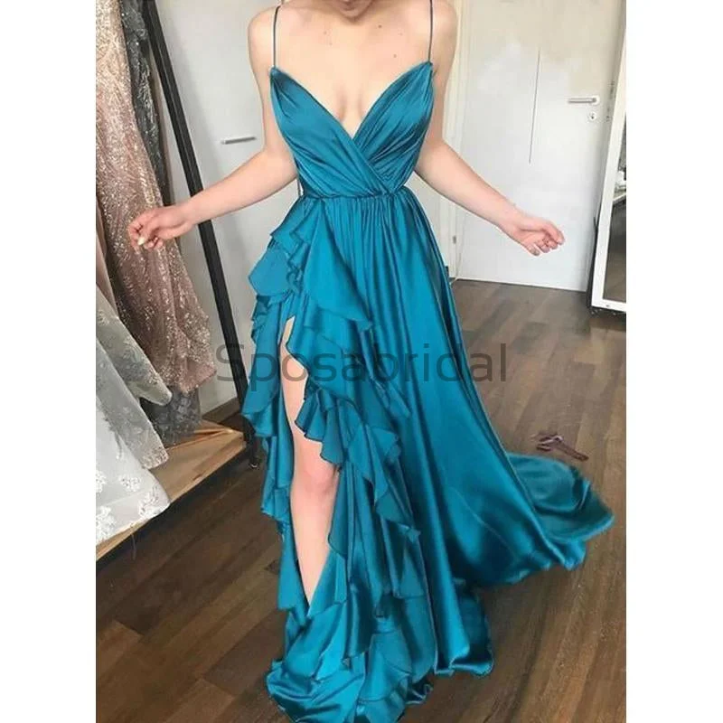 prom dresses for pear shapesA-line Spaghetti Straps Simple Formal Cheap Unique Prom Dresses PD1731