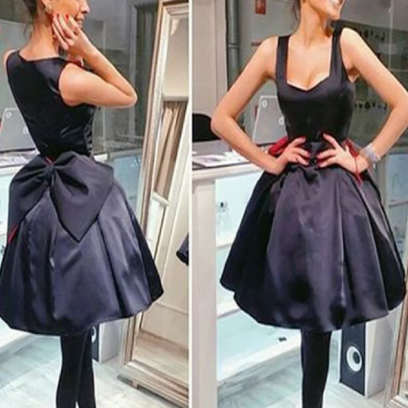 floral prom dressesBlack bowknot simple lovely Disney homecoming prom gown dress,BD0030