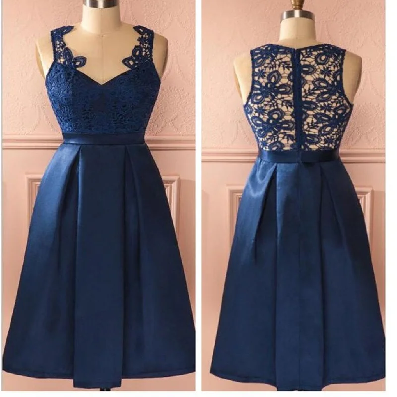 bodycon prom dressesBlue vintage lace simple unique style homecoming prom dress,BD0073