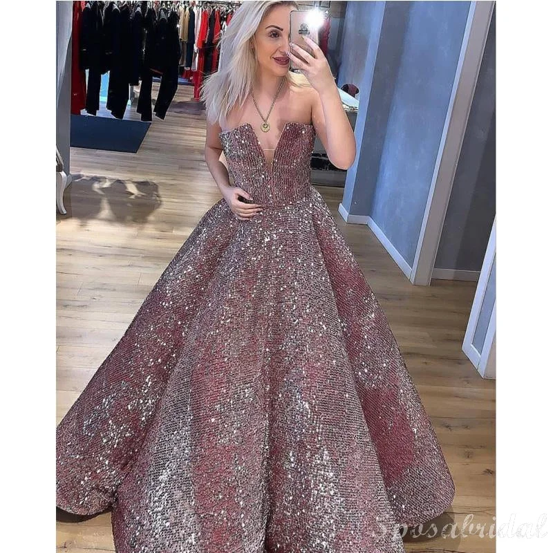 ball gown prom dressesChamring Unique Design Sparkly Shinning Gorgeous Long Prom Dresses, Ball Gwon, PD1388