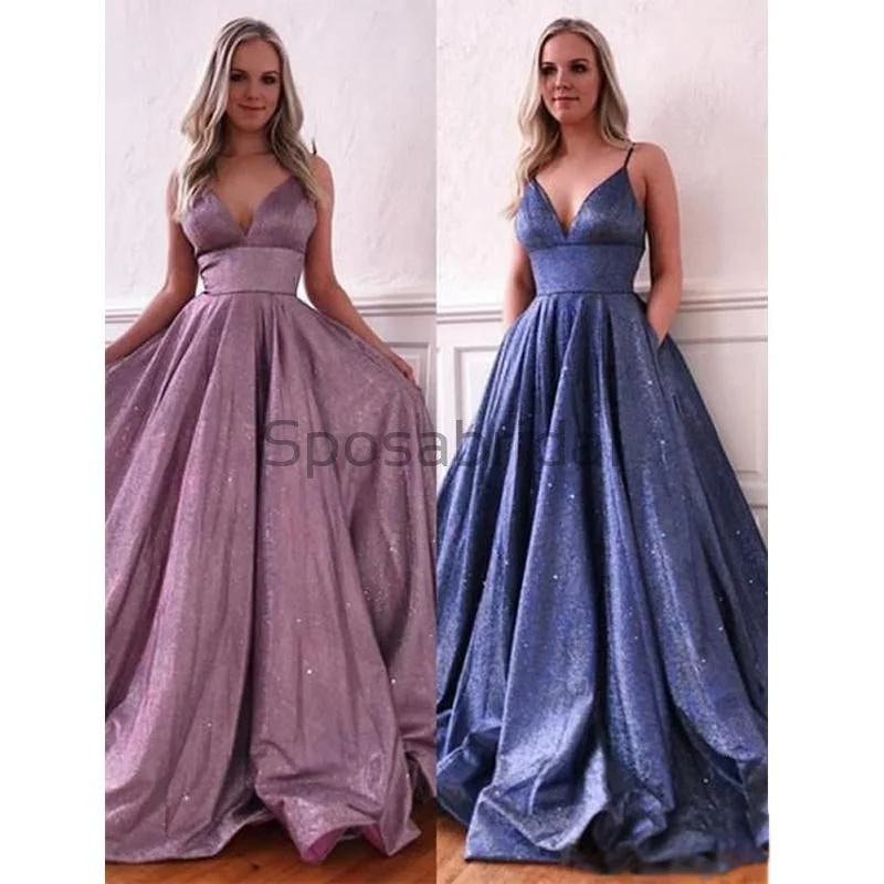 ball gown prom dressesCharming A-line Spaghetti Straps Sparkly Long Shining Gorgeous Prom Dresses PD1763