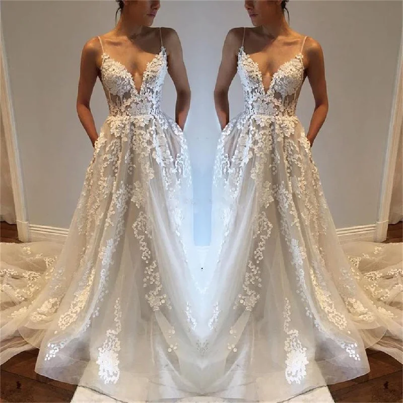 illusion neckline prom dressesCharming New Arrival Straps Popular Pretty High Quality Lace Appliques Prom Dress, PD0371