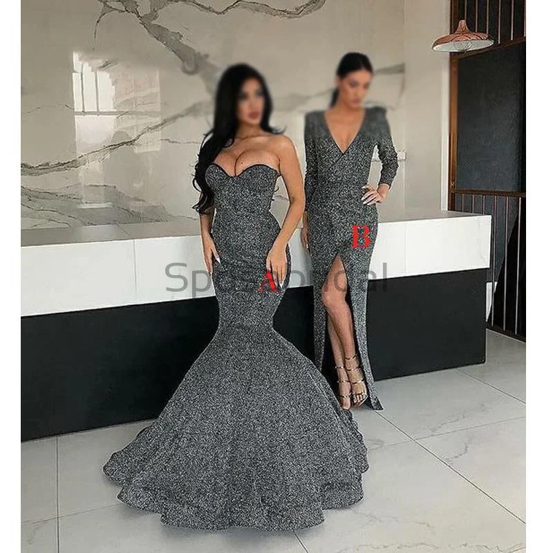 lace prom dressesCheap Gray Seqin Mermaid Simple Formal Modest Long Prom Dresses, Elegant Prom dress PD1621