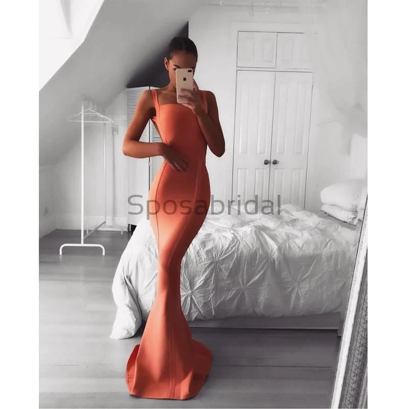 prom dress shopping tipsCheap Mermaid Orange Simple Elegant Formal Long Prom Dresses PD1567