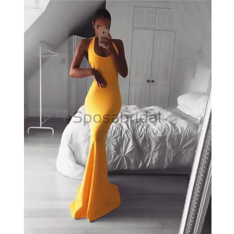 prom dress alterationsCheap Sleeveless Simple Sexy Elegant Formal Yellow Long Prom Dresses PD1588