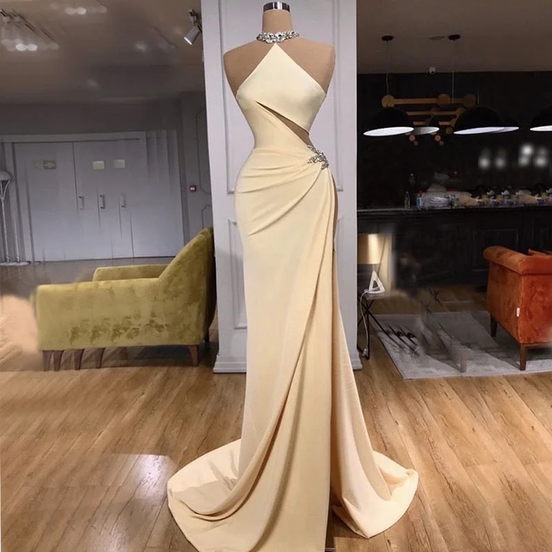 prom dress alterationsElegant Unique Champagne Fashion Mermaid Prom Dresses PD2373