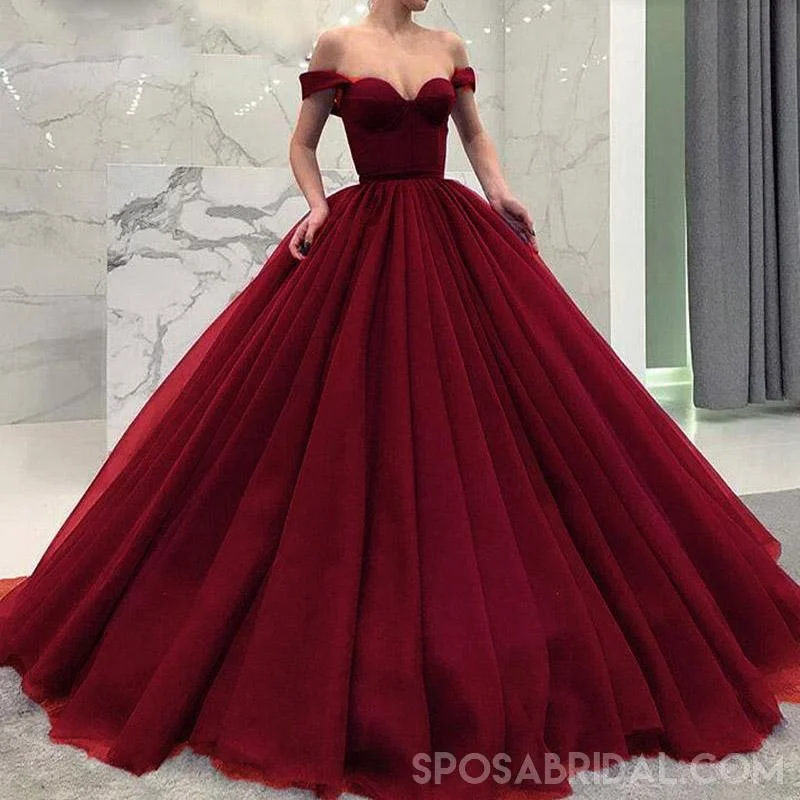 spaghetti strap prom dressesFashionable Burgundy Blue Black Green Off the Shoulder Modest Prom Dresses, Prom Gown,PD1058