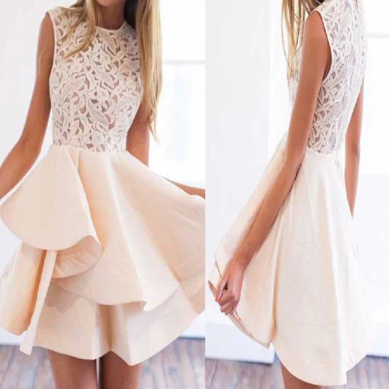 pastel prom dressesNew Arrival Charming  lace unique style lovely homecoming prom dress,BD0026