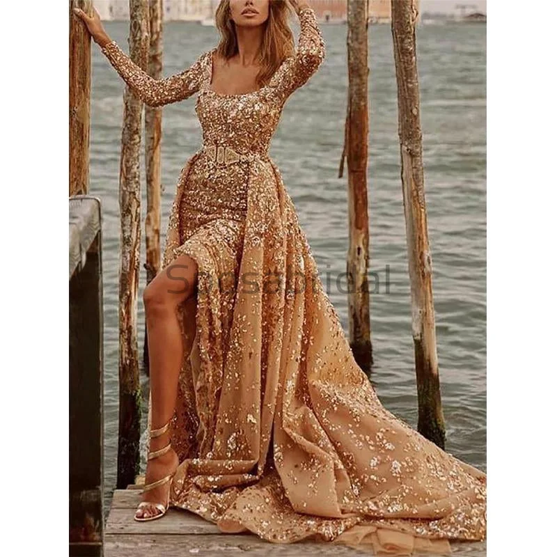 glamorous prom dressesNew Arrival Long Sleeves Elegant High Quality Fashion Formal Prom Dresses PD1636