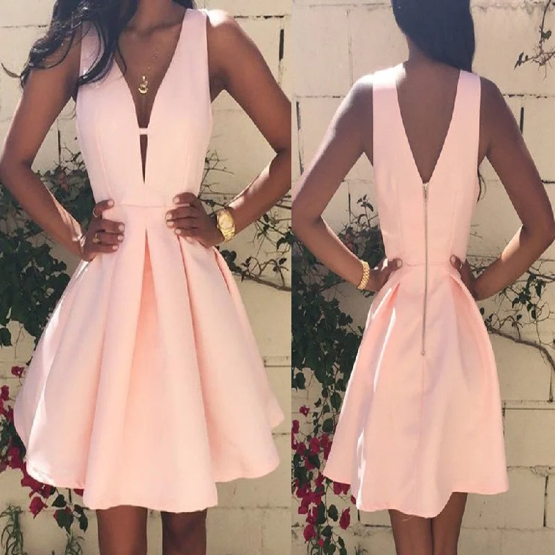 prom dresses for winterPopular peach pink simple elegant tight freshman homecoming prom gown dress,BD0095