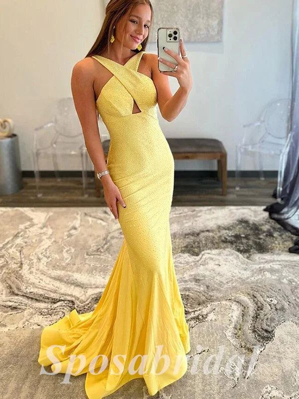 ready-to-wear prom dressesSexy Shiny Special Fabric Sleeveless Mermaid Long Prom Dresses, PD3621