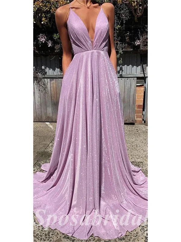 modern prom dressesSexy Special Fabric Spaghetti Straps V-Neck Sleeveless Criss Cross Side slit A-Line Long Prom Dresses, PD3604