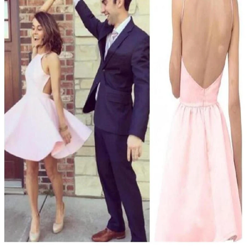 convertible prom dressesShort pink simple open back sexy for teens homecoming prom gowns dress,BD0076