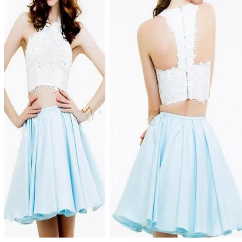 corset prom dressesShort two pieces lace simple graduation freshman homecoming prom dress,BD0078