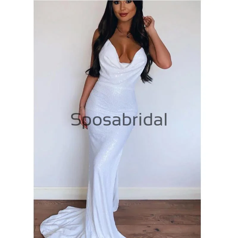 mini prom dressesSpaghetti Straps Long  Mermaid Sexy Elegant Simple Prom Dresses, Simple Pom dress PD1896